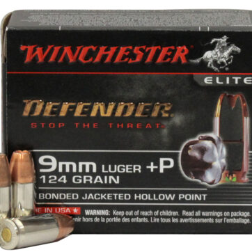 Winchester 9mm Luger +P 124 gr Bonded JHP PDX1 Defender Elite 20/Box