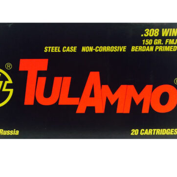 Tula Ammo 308 Win 150 gr FMJ Steel Case 20/Box