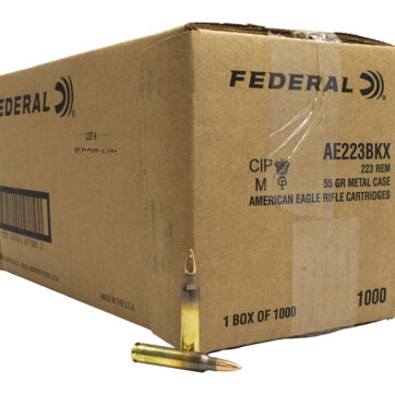 Federal 223 Rem 55gr FMJ BT American Eagle Loose 1000 Round Case