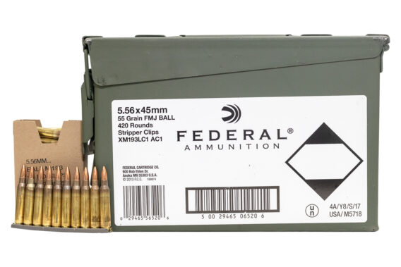 Federal XM193 5.56 55gr FMJ with Ammo Can 420 Rounds