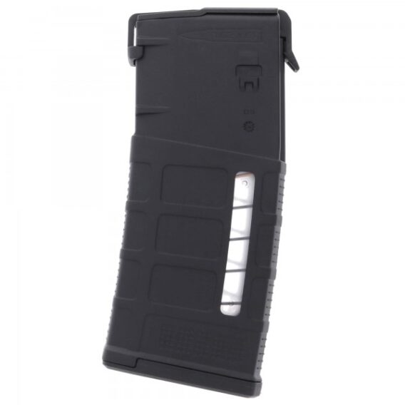 Magpul PMAG Gen M3 M118 Window LR / SR 308 / 7.62×51 AR-10 25-Round Magazine For Sale This is a Magpul PMAG Gen M3 windowed 25-round magazine for AR-10 rifles chambered in 7.62mm/.308 Win Magpul’s PMAG Gen M3 is the ultimate in lightweight, combat-ready and rock-solid AR-10 magazines. Shaving crucial weight off your kit while offering enhanced durability and the same reliability as traditional USGI metal magazines, PMAGs are the 21st Century solution for your AR-10 battle rifle. These 25-round PMAG magazines feature an optional plastic window for keeping a quick eye on capacity, along with standard Gen M3 features like detachable dust cover, aggressive textured/ribbed gripping surfaces, and paint pen dot matrix for easy labeling. Other features include stainless steel USGI-spec internal springs, Magpul’s constant curve internal geometry, and a redesigned bolt catch with a special over-insertion stop to protect your rifle. Grab a few spare PMAGs today and double down on firepower for your AR-10. Note that these magazines are designed for DPMS LR/SR-25 style AR-10 rifles. NOT compatible with AR-10B/Springfield M1A style rifles. Features Optimized for use with 7.62×51 M118LR or other .308 Winchester match ammunition with a max OAL of 2.830″ Commercial rifle compatibility includes the new Armalite AR-10A, Bushmaster .308 ORC, Colt LE901-16S, CORE Rifle Systems CORE30, DPMS LR308, JP Enterprises LRP-07, KAC SR25, LaRue OBR, Les Baer .308, LMT .308 MWS, LWRCI REPR, Mega Arms MATEN, POF P-308, Remington R-25, Ruger SR-762, S&W M&P10, SIG716, and others NOTE: NOT compatible with Armalite AR-10B, Noveske N6, Springfield Armory M1A, Rock River Arms LAR8, FN SCAR 17S, PTR-91, HK417 or any other rifles that utilize M14, FN FAL, or HK 91/G3 patterned magazines Next-generation impact and crush resistant polymer construction Constant-curve internal geometry for smooth feeding Anti-tilt, self-lubricating follower for increased reliability High-quality stainless steel spring, black-oxide coated (MIL-DTL-13924D) Anti-glare translucent MagLevel windows on both sides of the body along with a painted indicator on the spring allows for easy determination of rounds remaining from 1 to 25 Ribbed gripping surface and new aggressive front and rear texture for positive magazine handling Paint pen dot matrix panels on the bottom of the body to allow for identification marking Flared floorplate aids magazine handling and disassembly yet is slim enough for use with many pouches Multi-use Impact/Dust Cover minimizes debris intrusion and protects cartridges from potential damage during storage and transit. SKU: MAG577-BLK Brand: Magpul Magazines Material: Polymer Caliber: 308 Winchester, 6.5 Creedmoor, 7.62 × 51mm NATO Capacity: 25-Round Fits: AR-10 The 7.62×51 PMAG 25 M118 LR/SR GEN M3 is specifically designed for SR25/M110 pattern rifles using longer than SAAMI-spec match ammunition up to 2.830″ OAL*. Pop-off Impact/Dust Cover to minimize debris intrusion and for ammunition protection in storage and transit Next-generation impact and crush resistant polymer construction Anti-tilt, self-lubricating follower for increased reliability Long life stainless steel spring Over-travel insertion stop on the spine