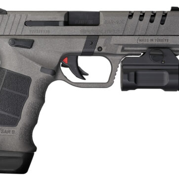 Sarsilmaz SAR9X 9mm Pistol with Cerakote Platinum Finish and Tactical Rail Light