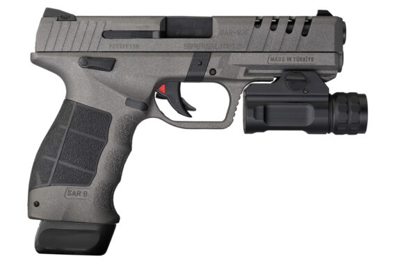 Sarsilmaz SAR9X 9mm Pistol with Cerakote Platinum Finish and Tactical Rail Light